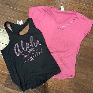 2 Hawaii Shirts NWT Anvil XL Ladies